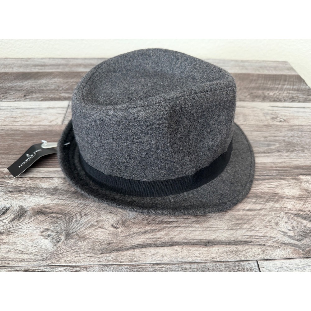 London Fog Men's Gray‎ Wool Blend Fedora Hat One Size 22.5" Grandpacore Classic